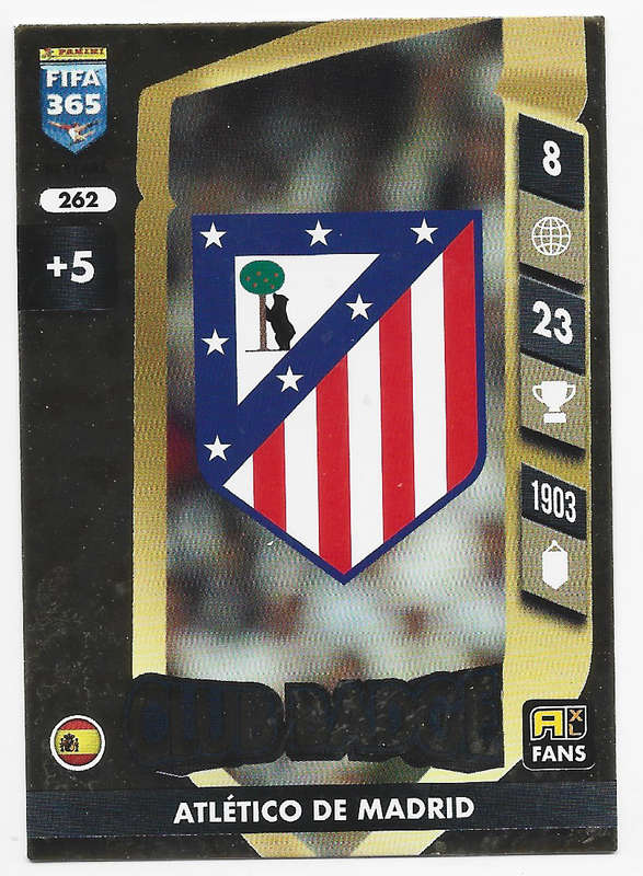 ATLETICO DE MADRID - PANINI FIFA 365 COLLECTION 2025 - FOIL "CLUB BADGE" TRADING CARD 262