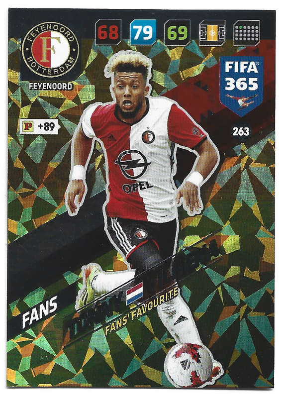 TONNY VILHENA - PANINI `FIFA 365 2018` COLLECTION - FOIL `FANS FAVOURITE` TRADING CARD 263
