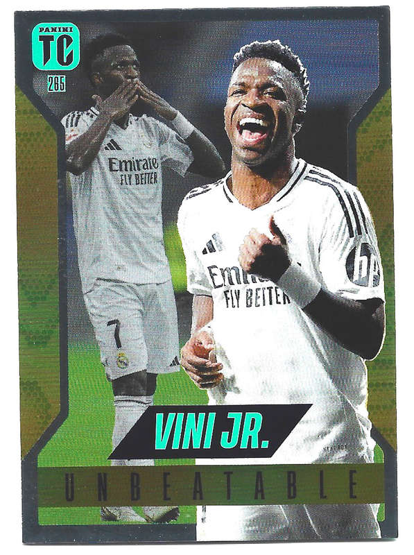 VINI Jr - PANINI `TOP CLASS` 2025 COLLECTION - RARE SILVER FOIL UNBEATABLE TRADING CARD 265