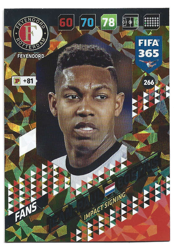 JEAN PAUL BOETIUS - PANINI FIFA 365 COLLECTION 2018  - FOIL `IMPACT SIGNING` TRADING CARD 266
