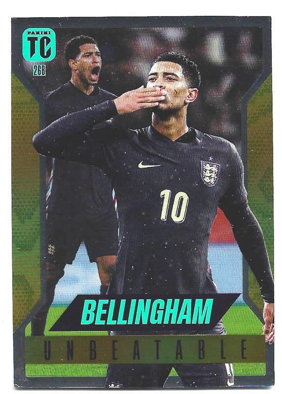 JUDE BELLINGHAM - PANINI `TOP CLASS` 2025 COLLECTION - RARE SILVER FOIL UNBEATABLE TRADING CARD 268