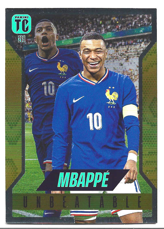 KYLIAN MBAPPE - PANINI `TOP CLASS` 2025 COLLECTION - RARE SILVER FOIL UNBEATABLE TRADING CARD 269