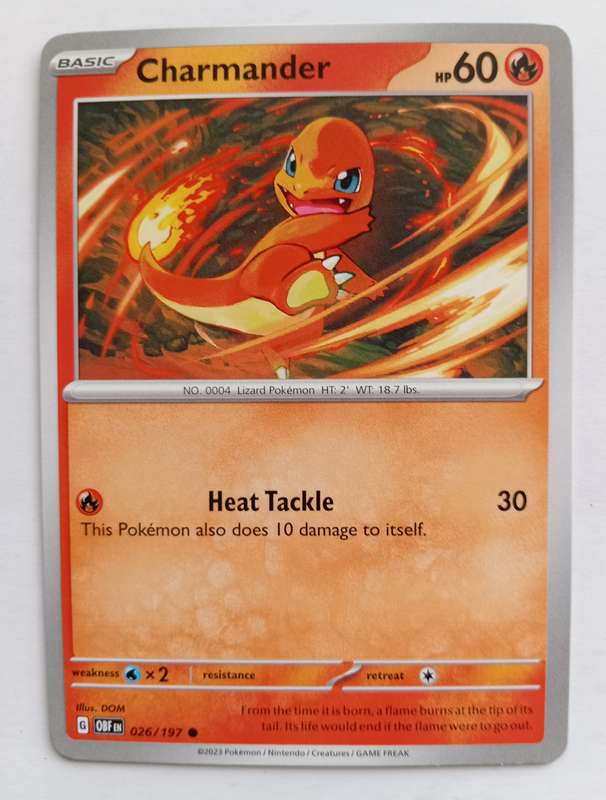 POKEMON CARD - CHARMANDER  26/197 COMMON OBSIDIAN FLAMES 2023 - MINT