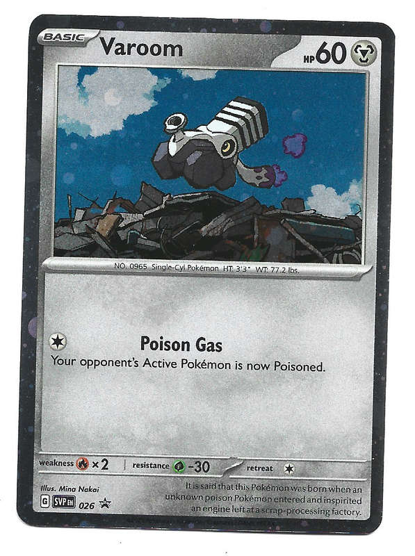 POKEMON CARD - VAROOM  SVP 026 Black Star Promo Cosmo Holo  Scarlet & Violet Trading Card