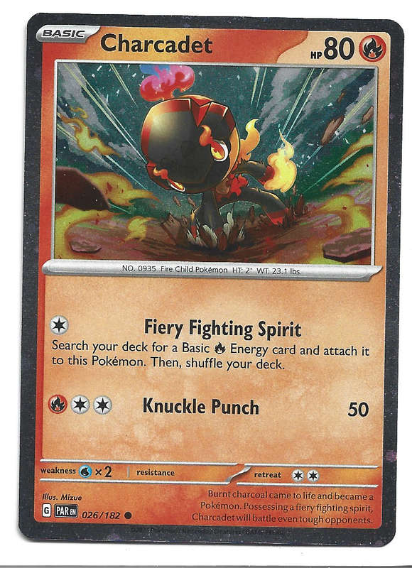 CHARCADET -   26/182  RARE COSMO HOLO PARADOX RIFT POKEMON TRADING CARD