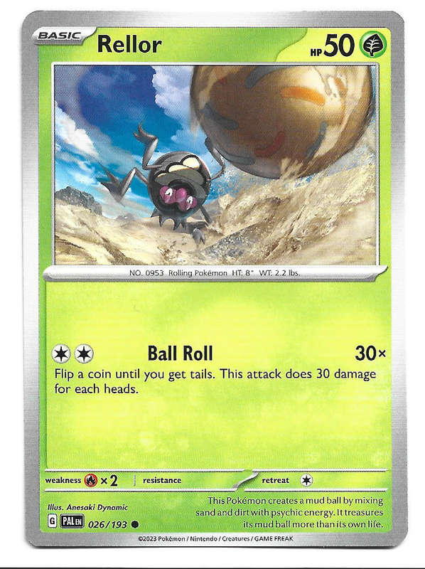RELLORR -  COMMON  26/193 POKEMON TCG PALDEA EVOLVED TRADING CARD