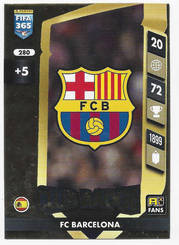 BARCELONA FC - PANINI FIFA 365 COLLECTION 2025 - FOIL "CLUB BADGE" TRADING CARD 280