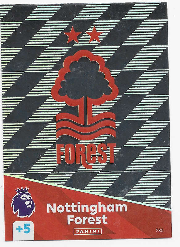NOTTHINGHAM FOREST -  PANINI English Premier League 2024/25 - FOIL "CLUB LOGO" TRADING CARD 280