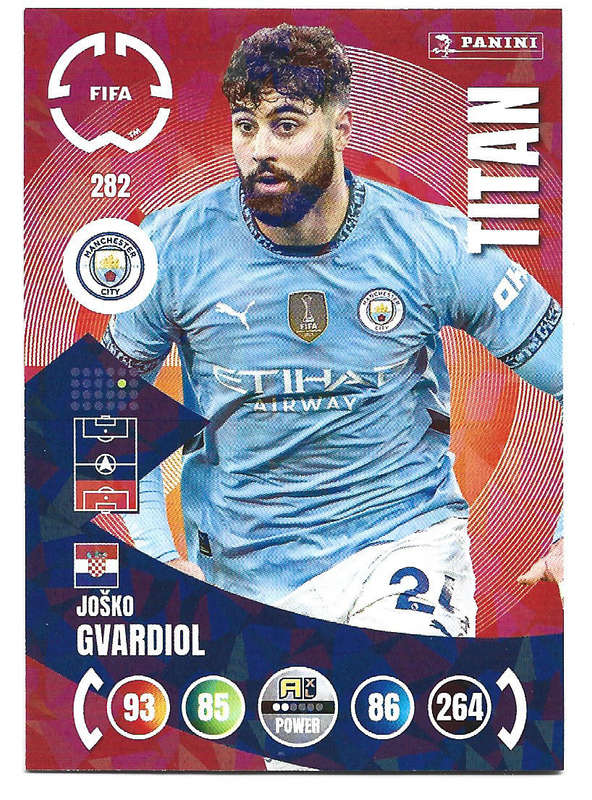 JOSHO GVARDIOL - PANINI CLUB WORLD CUP 2025 - FOIL MAGICIAN TRADING CARD 282