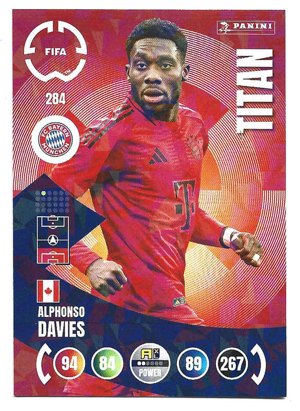 ALPHONSO DAVIES - PANINI CLUB WORLD CUP 2025 - FOIL MAGICIAN TRADING CARD 283