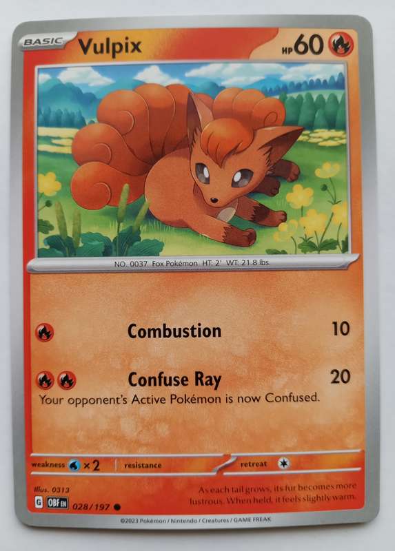 POKEMON CARD - VULPIX  28/197 COMMON OBSIDIAN FLAMES 2023 - MINT