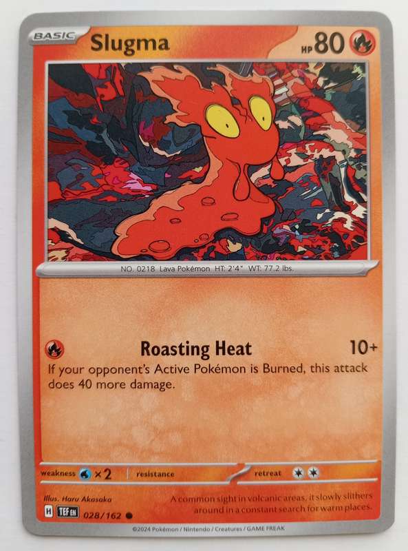 SLUGMA - POKEMON NINTENDO TEMPORAL FORCES 2024 - COMMON TRADING CARD 28/162
