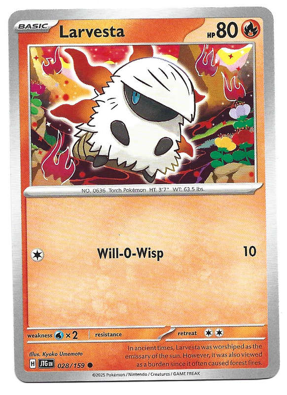 LARVESTA - COMMON  28/159 POKEMON TCG JOURNEY TOGETHER TRADING CARD