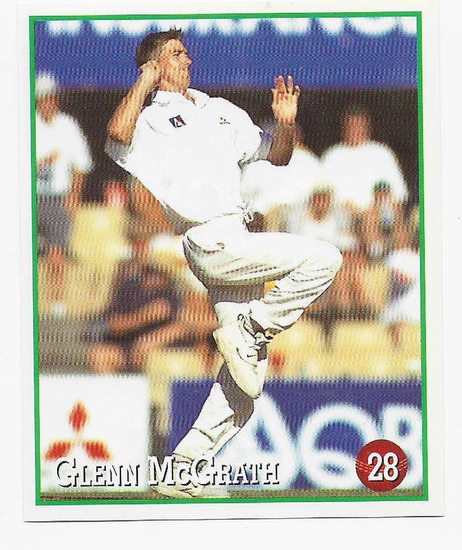 GLEN McGRATH - 199798 SELECT CRICKET STICKER COLLECTION  - STICKER 28