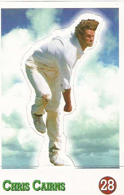 CHRIS CAIRNS - SELECT CRICKET 1997/98 STICKER COLLECTION - RARE "POP-UP" TRADING CARD 28