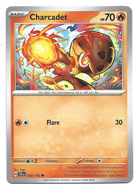 CHARCADET -  COMMON  29/142 POKEMON TCG STELLAR CROWN TRADING CARD