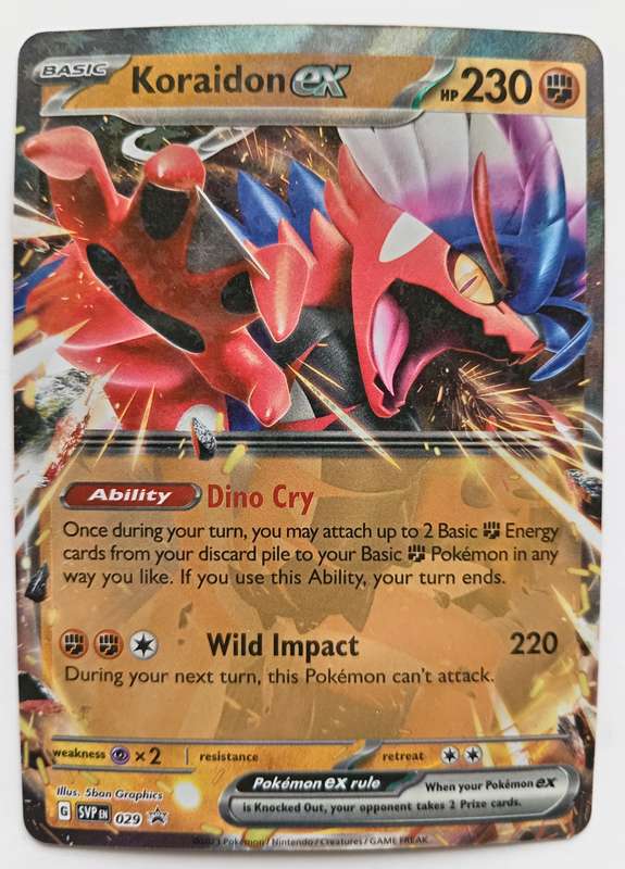 KORAIDON EX - POKEMON TCG SCARLET & VIOLET HOLO RARE PROMO TRADING CARD SVP29