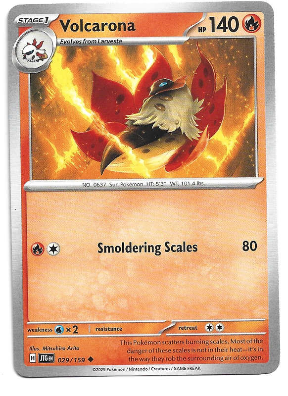 VOLCARONA - COMMON  29/159 POKEMON TCG JOURNEY TOGETHER TRADING CARD