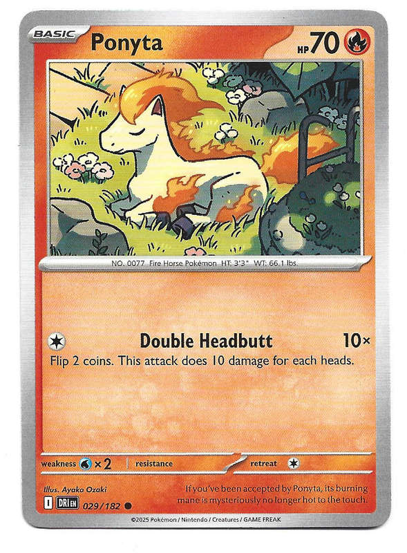 PONYTA - COMMON  29/182  POKEMON TCG DESTINED RIVALS TRADING CARD