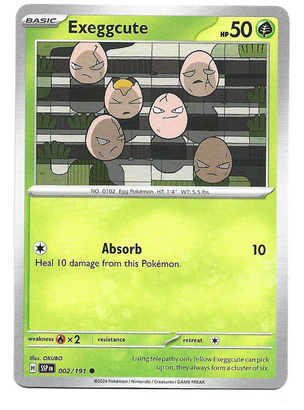 EXEGGCUTE  - POKEMON TCG SURGING SPARKS  COMMON   2/191 TRADING CARD
