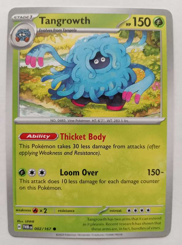 TANGROWTH - POKEMON NINTENDO TWILIGHT MASQUERADE  - COMMON TRADING CARD 2/167