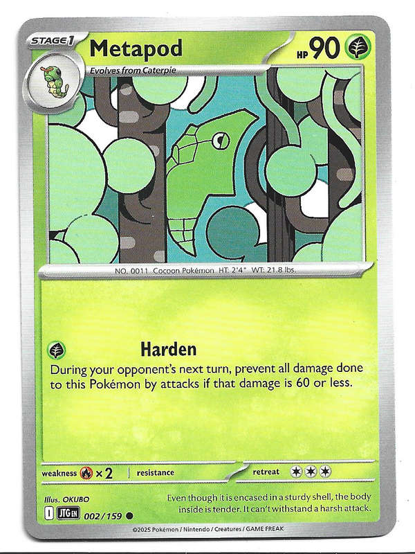 METAPOD - COMMON  2/159 POKEMON TCG JOURNEY TOGETHER TRADING CARD