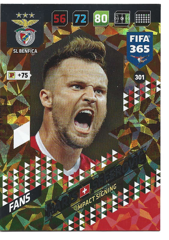 HARIS SEFEROVIC - PANINI FIFA 365 COLLECTION 2018  - FOIL `IMPACT SIGNING` TRADING CARD 301