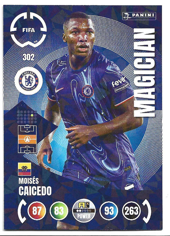 MOISES CAICEDO - PANINI CLUB WORLD CUP 2025 - FOIL MAGICIAN TRADING CARD 302