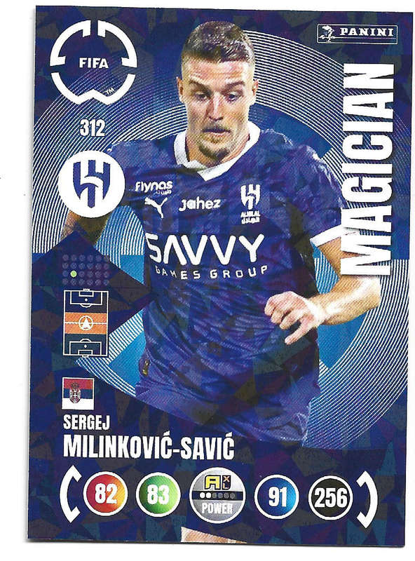 SERGEJ MILINKOVIC SAVIC - PANINI CLUB WORLD CUP 2025 - FOIL MAGICIAN TRADING CARD 312