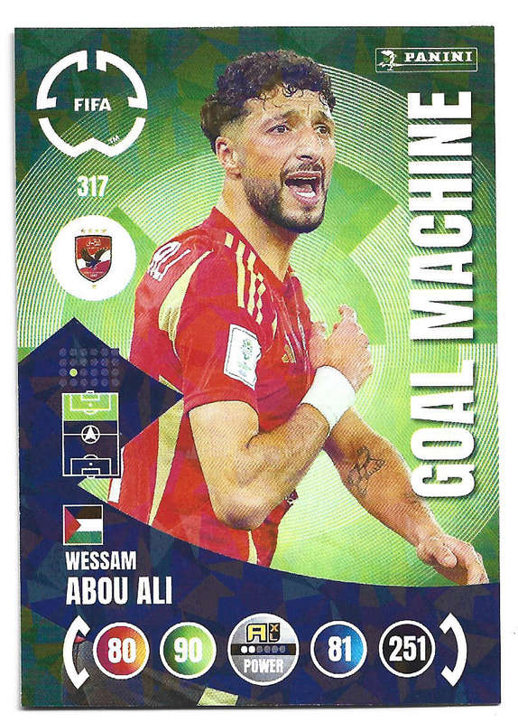 WESSAM ABOU ALI - PANINI CLUB WORLD CUP 2025 - FOIL GOAL MACHINE TRADING CARD 317