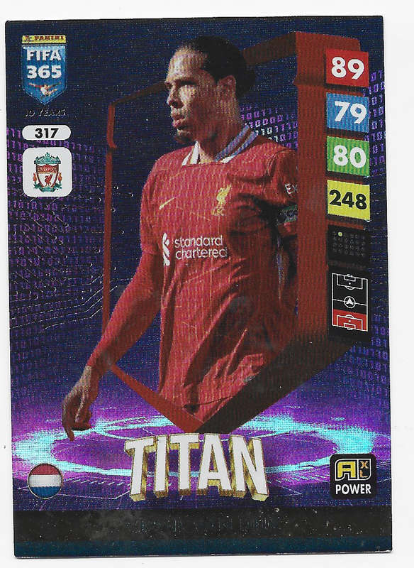 VIRGIL VAN DIJK - PANINI FIFA 365 COLLECTION 2025 - FOIL "TITAN" TRADING CARD 317