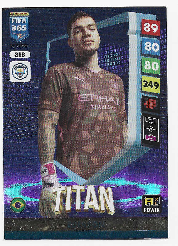 EDERSON - PANINI FIFA 365 COLLECTION 2025 - FOIL "TITAN" TRADING CARD 318