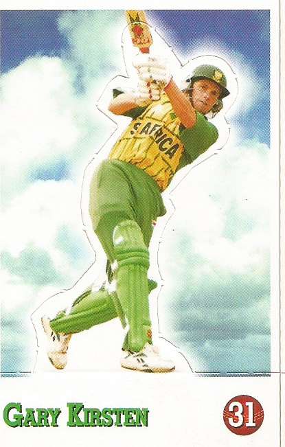GARY KIRSTEN - SELECT CRICKET 1997/98 STICKER COLLECTION - RARE "POP-UP" TRADING CARD 31
