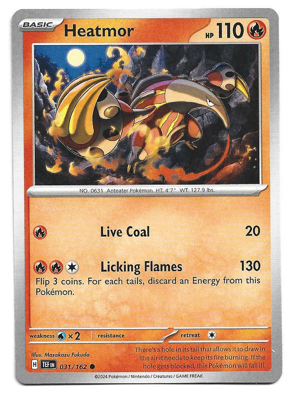 HEATMOR - COMMON  31/162 POKEMON TCG TEMPORAL FORCES TRADING CARD
