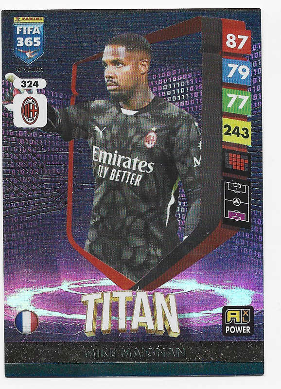 MIKE MAIGNAN - PANINI FIFA 365 COLLECTION 2025 - FOIL "TITAN" TRADING CARD 324
