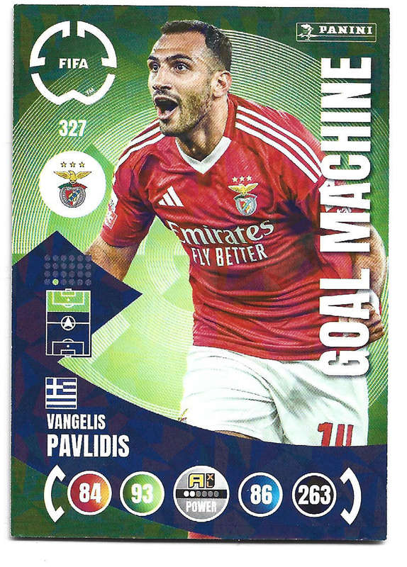 VANGELIS PAVLIDIS - PANINI CLUB WORLD CUP 2025 - FOIL GOAL MACHINE TRADING CARD 327