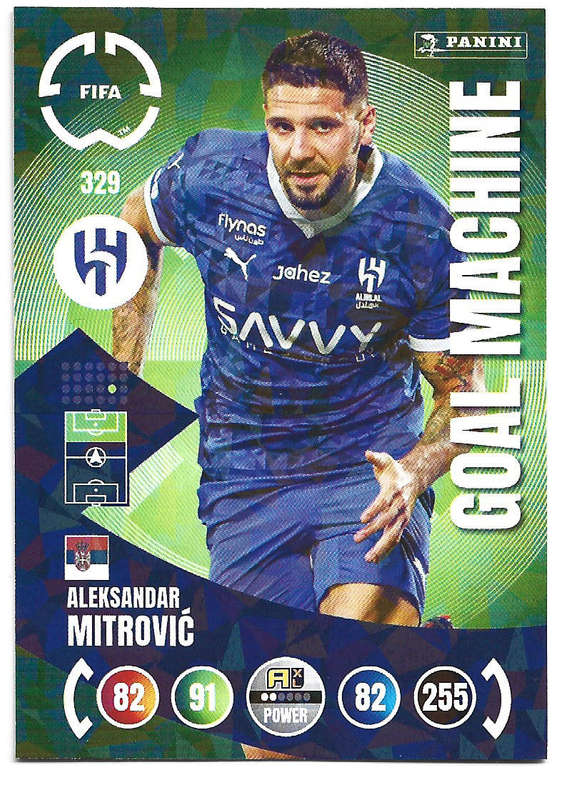 ALEKSANDER MITROVIC - PANINI CLUB WORLD CUP 2025 - FOIL GOAL MACHINE TRADING CARD 329
