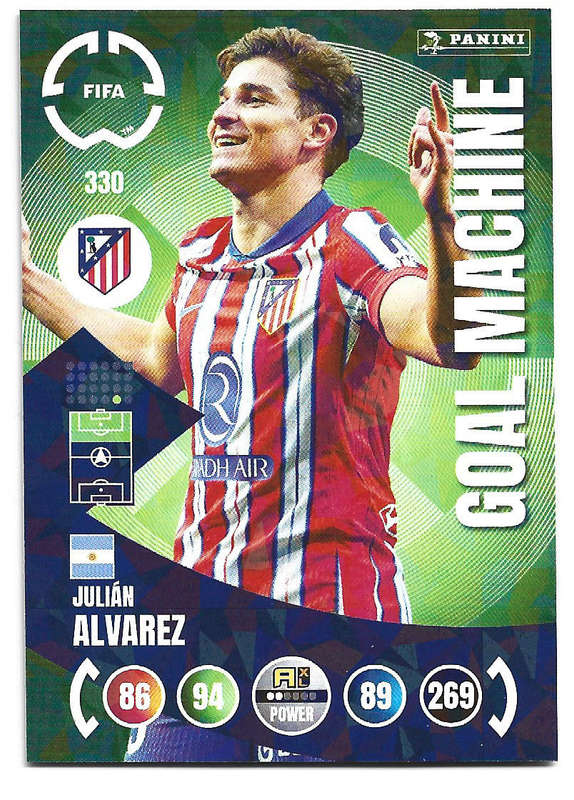 JULIAN ALVAREZ - PANINI CLUB WORLD CUP 2025 - FOIL GOAL MACHINE TRADING CARD 330