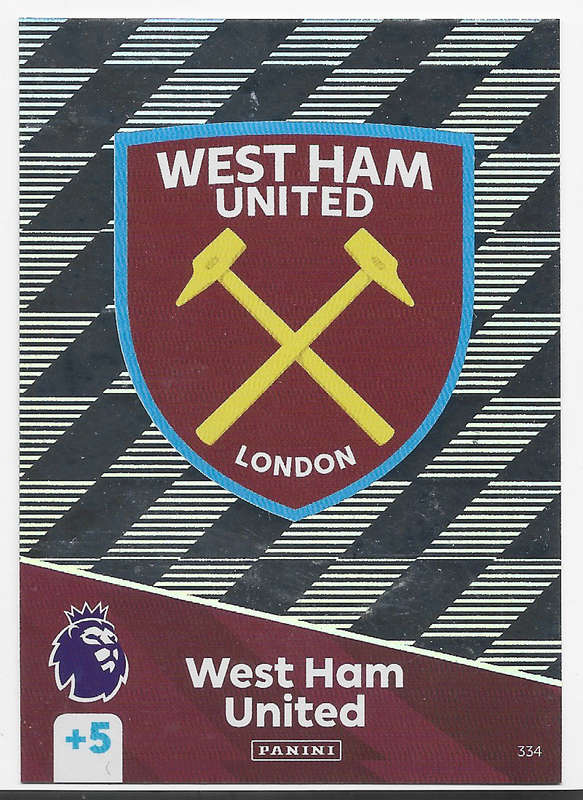 WEST HAM UNITED -  PANINI English Premier League 2024/25 - FOIL "CLUB LOGO" TRADING CARD 334