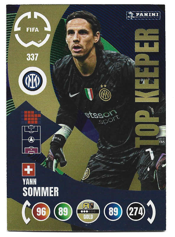 YANN SOMMER - PANINI CLUB WORLD CUP 2025 - FOIL TOP KEEPER TRADING CARD 337