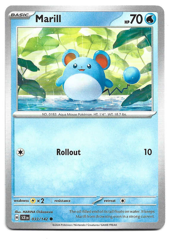 MARILL -  COMMON  33/142 POKEMON TCG STELLAR CROWN TRADING CARD