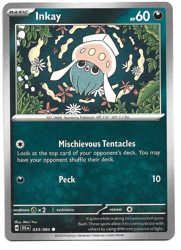 POKEMON CARD - INKAY 33/64 Common Shrouded Fable Trading Card - Mint