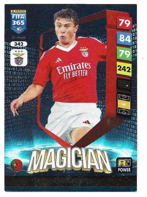 JOAO NEVES - PANINI FIFA 365 COLLECTION 2025 - FOIL "MAGICIAN" TRADING CARD 342