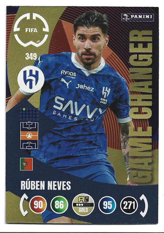 RUBEN NEVES - PANINI CLUB WORLD CUP 2025 - FOIL GAME CHANGER TRADING CARD 349