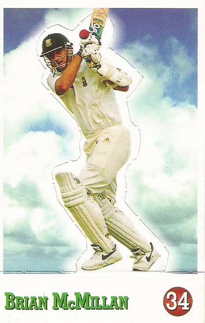 BRIAN McMILLAN - SELECT CRICKET 1997/98 STICKER COLLECTION - RARE "POP-UP" TRADING CARD 34