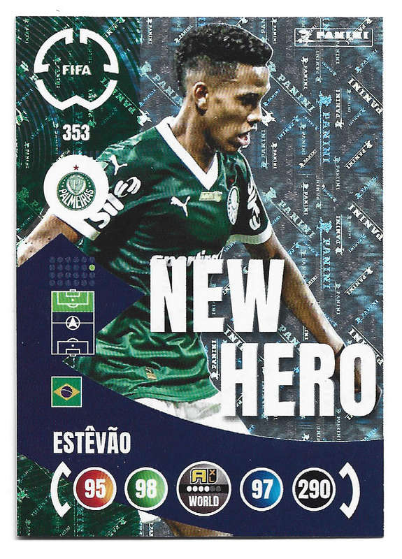 ESTEVAO - PANINI CLUB WORLD CUP 2025 - FOIL NEW HERO TRADING CARD 353