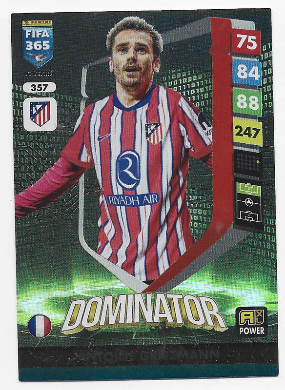 ANTOINE GRIEZMANN - PANINI FIFA 365 COLLECTION 2025 - FOIL "DOMINATOR" TRADING CARD 357