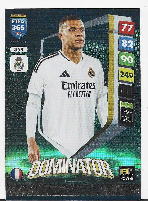 KYLIAN MBAPPE - PANINI FIFA 365 COLLECTION 2025 - FOIL "DOMINATOR" TRADING CARD 359
