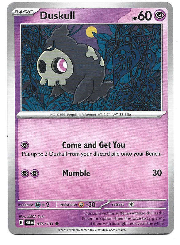 DUSKULL - COMMON  35/131 POKEMON TCG PRISMATIC EVOLUTIONS  TRADING CARD