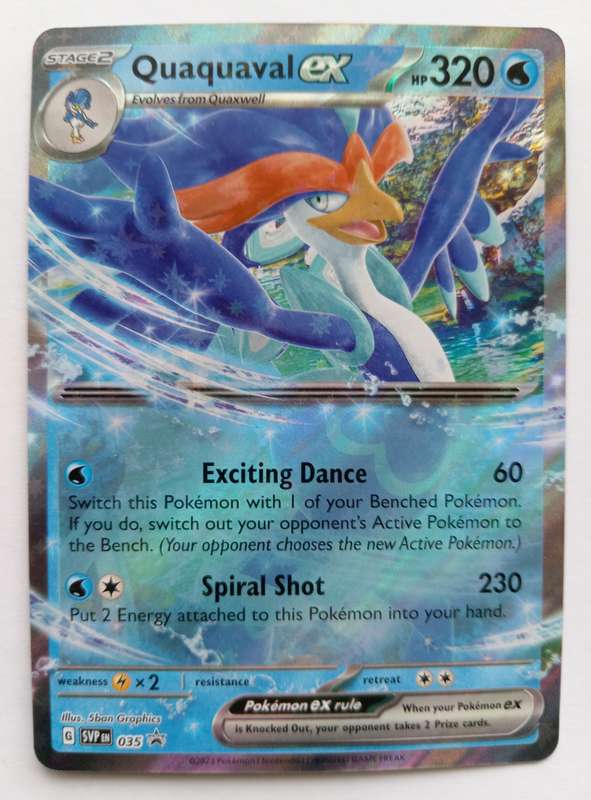QUAQUAVAL EX  - POKEMON TCG SCARLET & VIOLET HOLO RARE PROMO SVP35 TRADING CARD